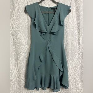 BCBG Ruffle V Neck Dress NWT